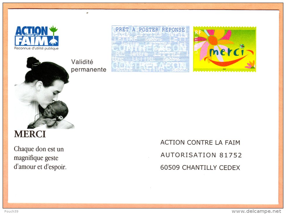PAP Action Contre La Faim MERCI, Autorisation 81752. 0509391 - Prêts-à-poster:reply