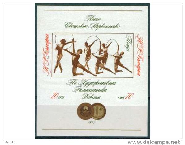 Bulgaria 1972 Sheet Mi Block 35 MNh World Gymnastic Championship - Nuevos