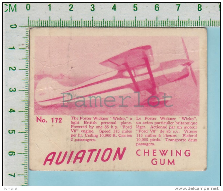 Aviation Chewing Gum Series, C 1941 ( No.172 Foster Wickner Wicko )  Bilingue Français &amp; Anglais "English" - 1939-45