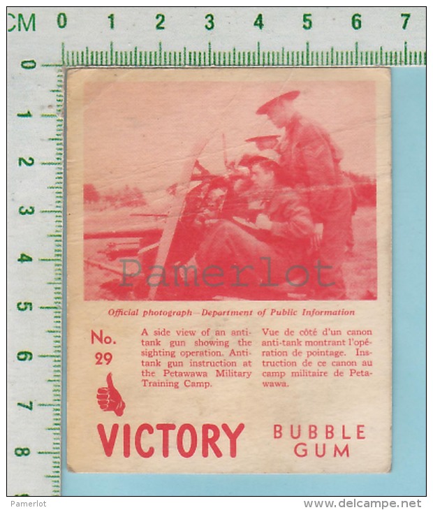 Victory Bubble Gum Series, C 1941 (No.29 Vue De Coté D'un Canon Anti-tank ) Bilingue Français &amp; Anglais "English" - 1939-45