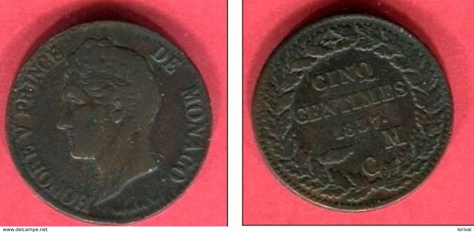 MONACO HONORE V  5 CENTIMES 1837 TB 22 - Charles III.