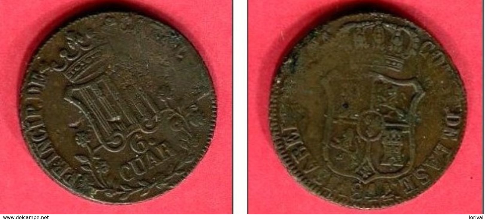 ESPAGNE BARCELONE 6 QUARTOS 1844 TB 15 - Sammlungen