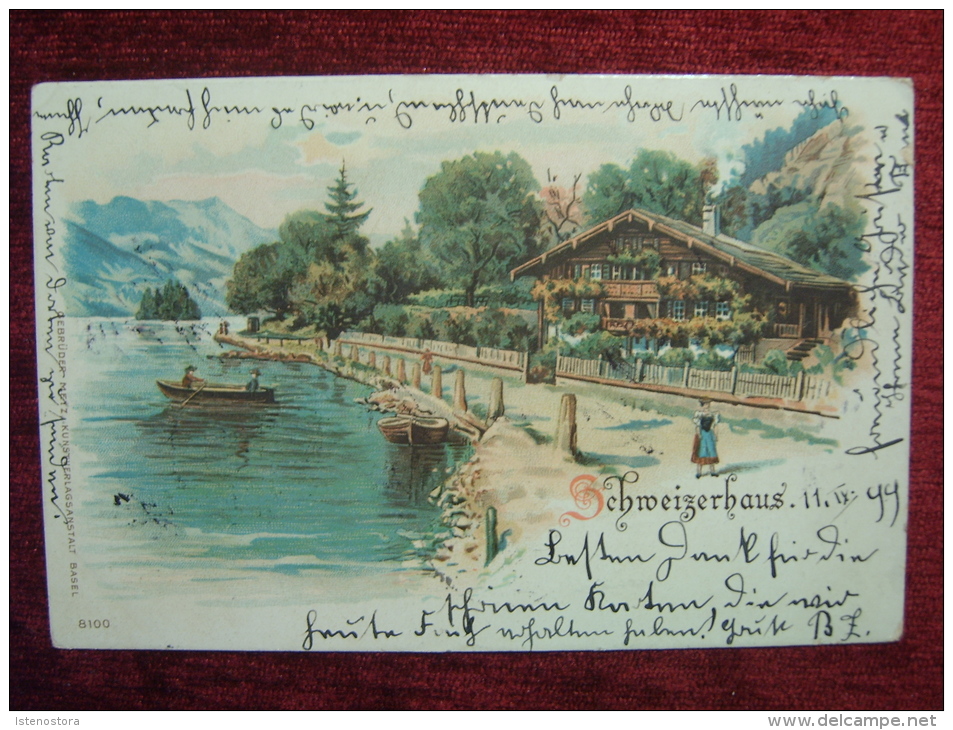 SWITZERLAND / NIEDERUZWYL - SCHWEIZERHAUS / LITHO POSTCARD / 1899 - Autres & Non Classés