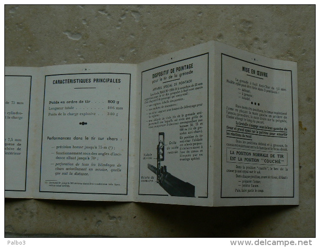 Livret Carnet Grenade Anti Char A Fusil De 73 Mm Daté 1952 Indochine - Armes Neutralisées