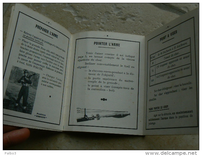 Livret Carnet Grenade Anti Char A Fusil De 73 Mm Daté 1952 Indochine - Armes Neutralisées