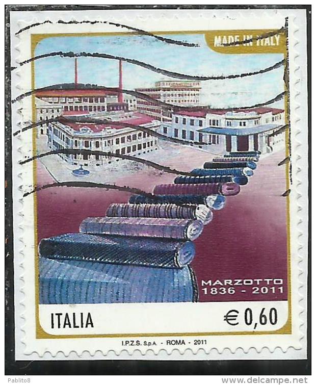 ITALIA REPUBBLICA ITALY REPUBLIC 2011 MADE IN ITALY LANIFICIO MARZOTTO USATO USED OBLITERE' - 2011-20: Afgestempeld