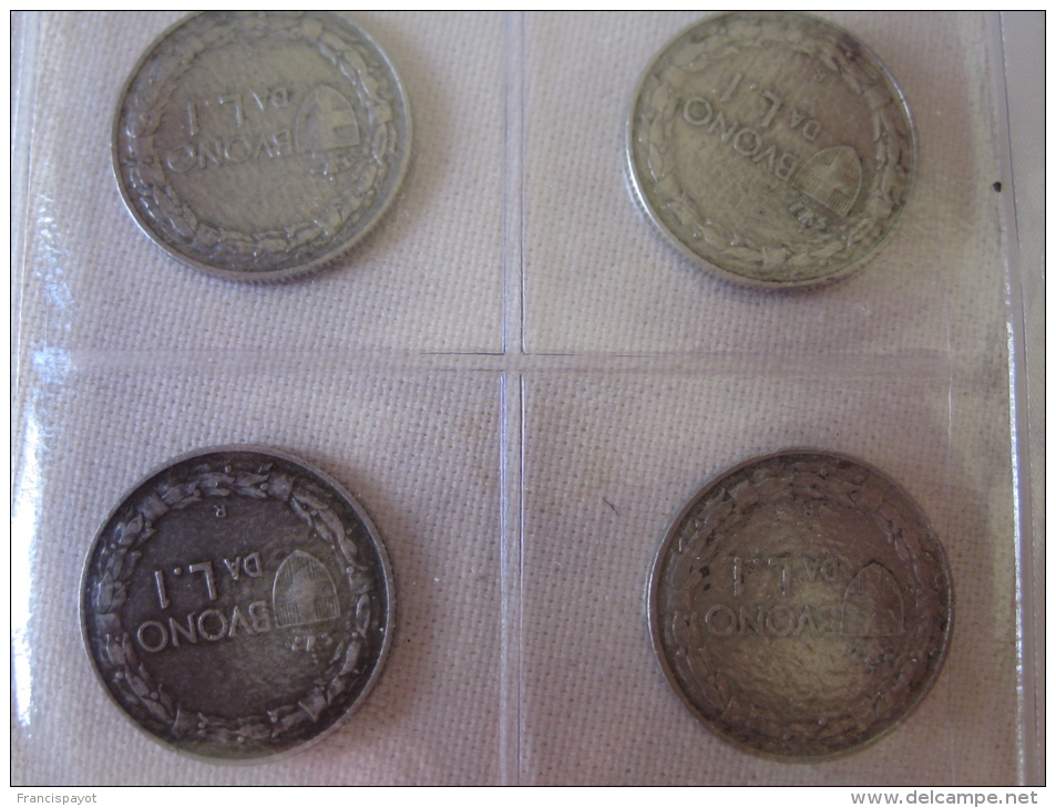 4 Coins Buono 1 Lira 1922 - 1928 - 1900-1946 : Victor Emmanuel III & Umberto II