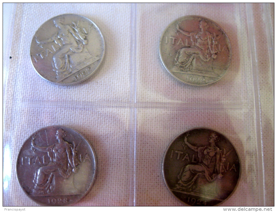 4 Coins Buono 1 Lira 1922 - 1928 - 1900-1946 : Victor Emmanuel III & Umberto II