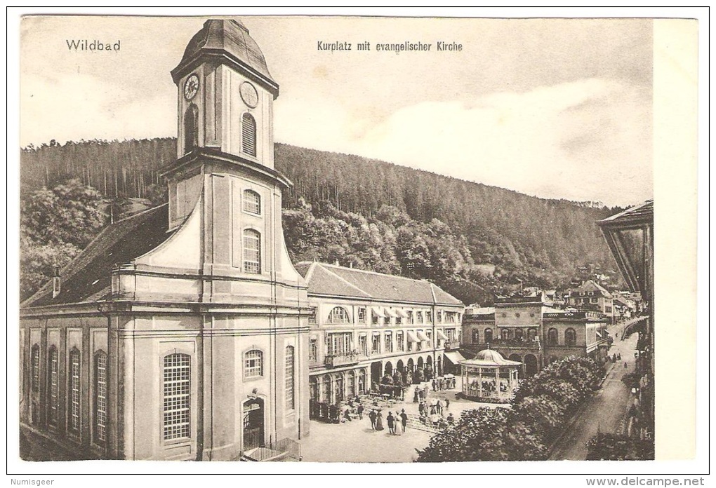 WILDBAD     ----   Kurplatz Mit Evangelischer Kirche - Karlsruhe