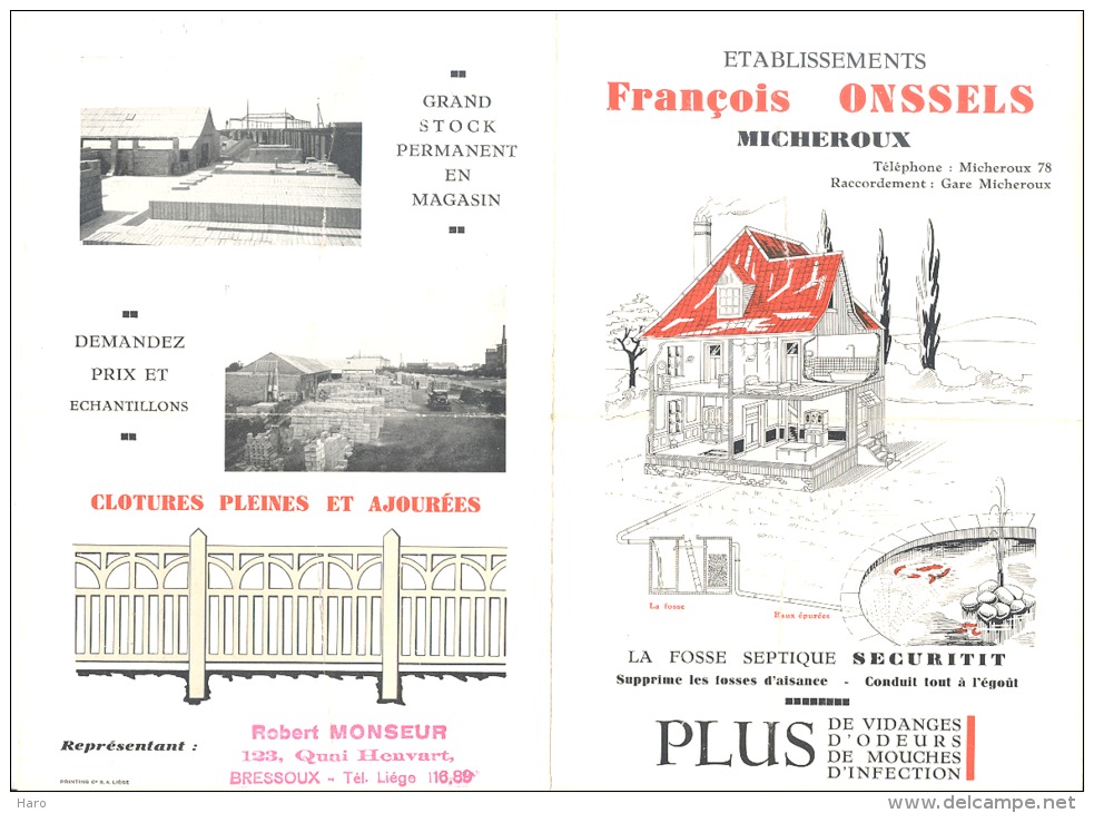 Ets François ONSSELS - Micheroux - Lot De 2 Lettres à Entête + Dépliant Avec  4 Photos (xh) - 1900 – 1949