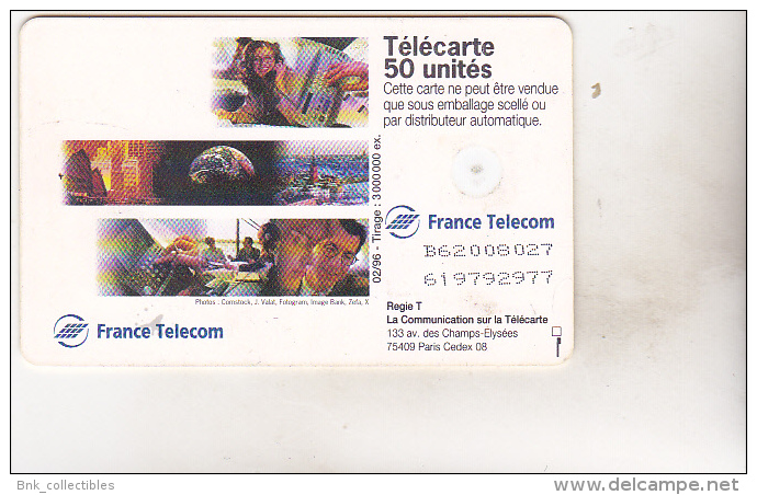 France Old Used Phonecard - FRANCE TELECOM 50 U 02/96 - 1996
