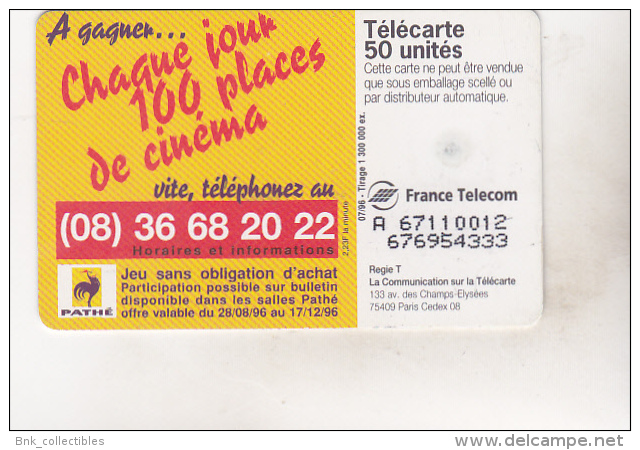 France Old Used Phonecard - PATHE 50 U 07/96 - 1996