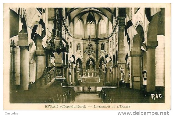 22 EVRAN  Intérieur De L'Eglise - Evran