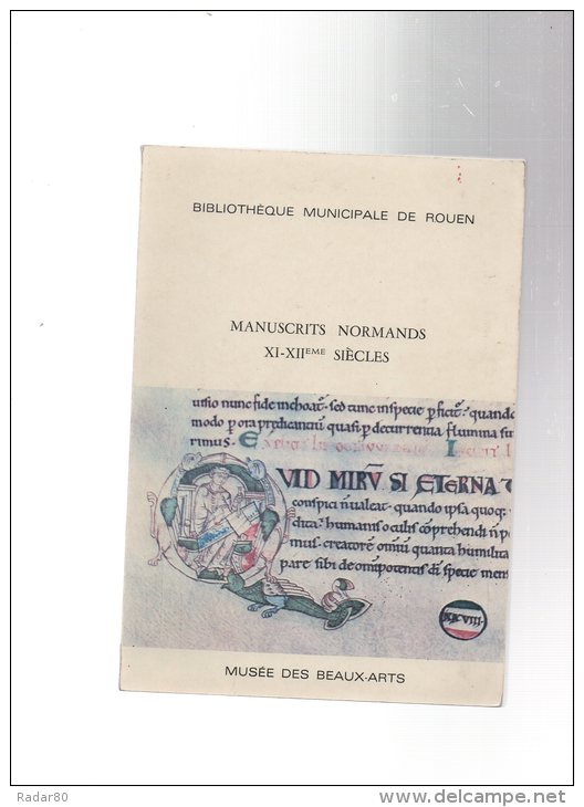 Manuscrits Normands XI-XIIe Siècles.bibliothèque Municipale De Rouen.musée Des Beaux-arts.89 Pages.1975 - Normandie