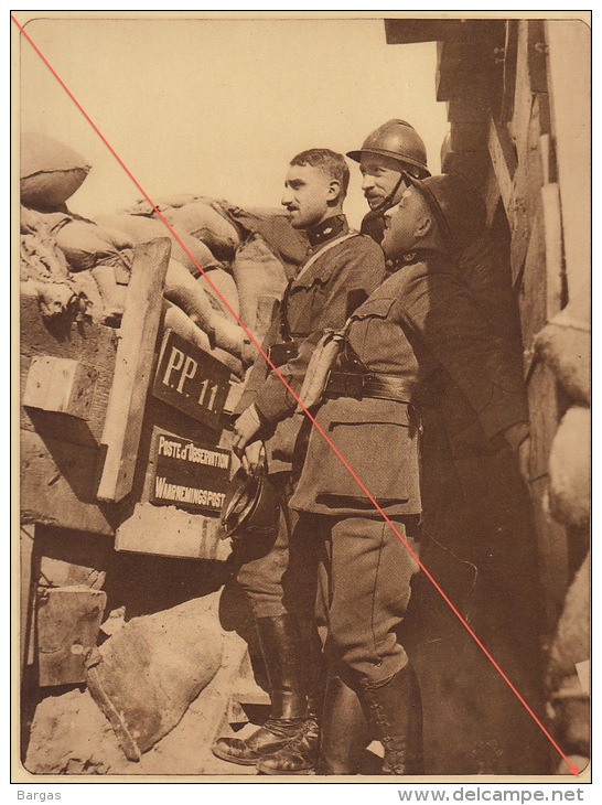 Planche Du Service Photographique De L'armée Belge WW1 Guerre Officier Poste D'observation à Merckem - 1914-18