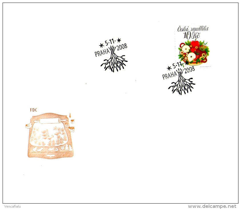 Czech Republic 2008 - Christmas, Apple, FDC - FDC