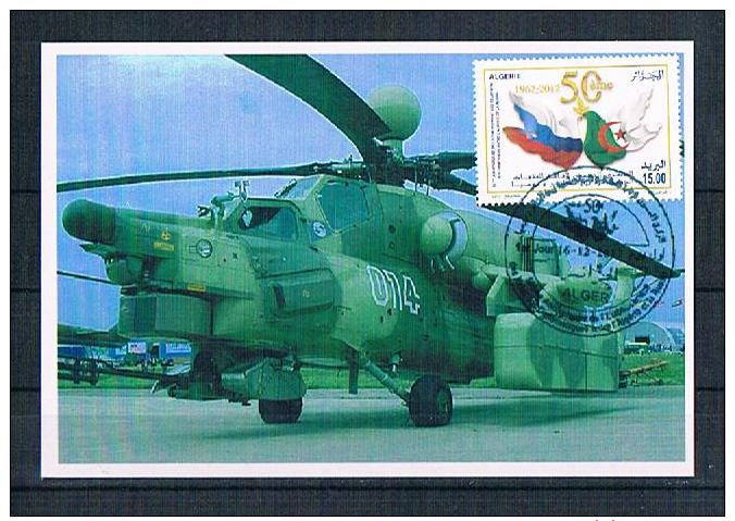 Carte Maximum 2012 Coopération Militaire,La Russie /Algérie / Hélicoptères - Hubschrauber