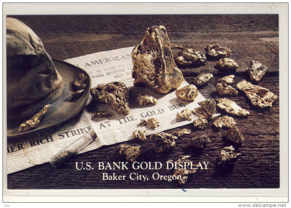 GOLD Nugget - U.S. Bank Gold Display, Baker City, Oregon - Bancos