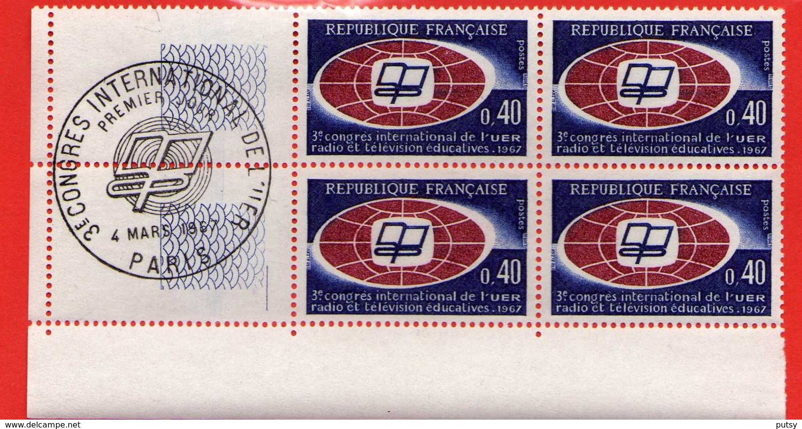 N° 1515 3e Congrès Int. De L'union Europenne De Radiodiffusion  Oblitération 1er Jour Paris - 1960-1969