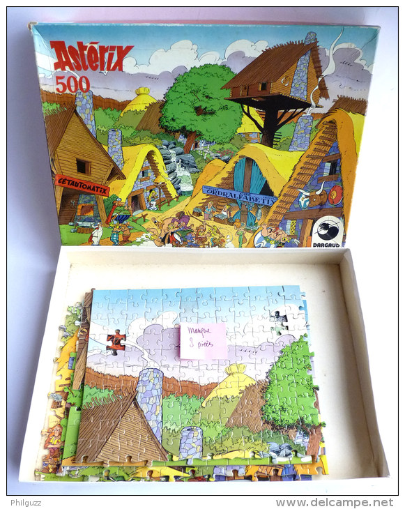 RARE Puzzle 500 Pièces DARGAUD 1975 - ASTERIX - LE VILLAGE INCOMPLET (2) - Puzzles