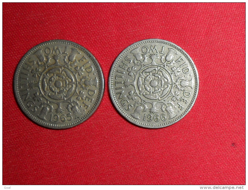 2 Monnaies De 2 Shilings(Les Dates Se Suivent) / 1965 Et 1966 En TTB.+ - Shilling