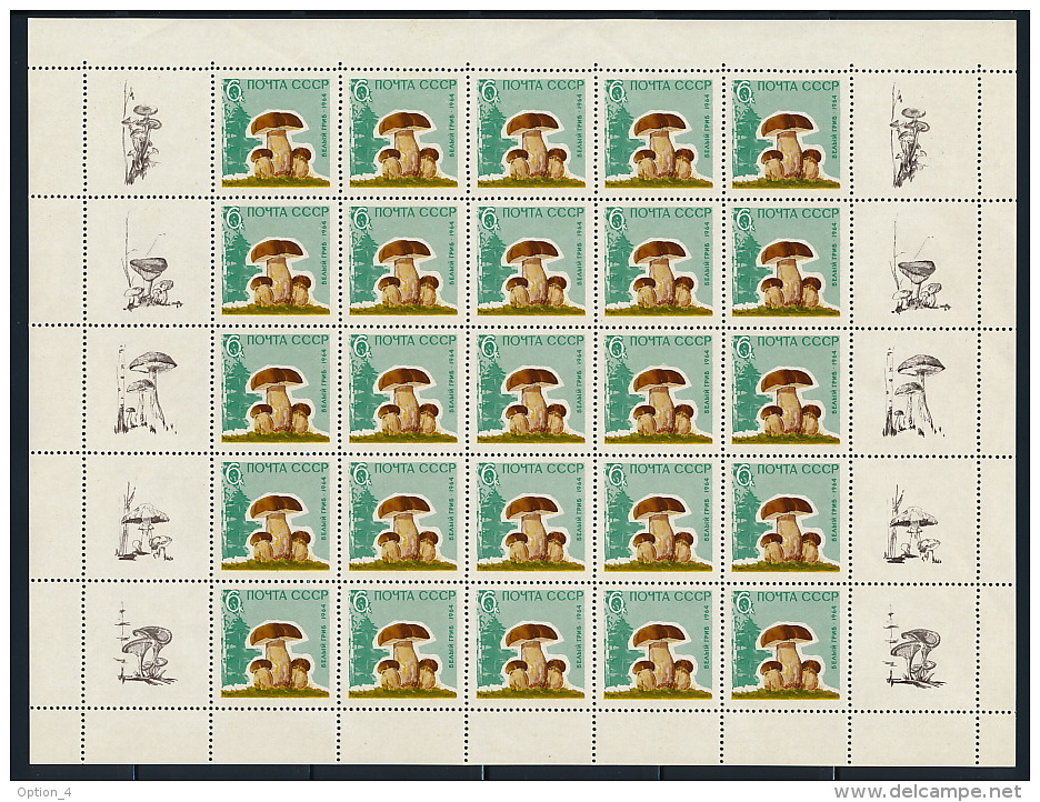 Russia USSR Russland 1964 5x M/S Mushrooms With All Coupons Fine Condition Rare Pilze 5x Kleinbogen °BX0026 MNH - Ongebruikt