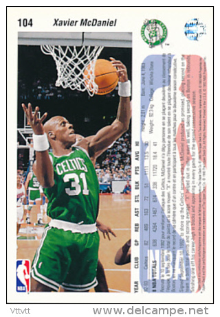 Basket NBA (1993), XAVIER MCDANIEL, N° 104 (F), Boston Celtics, Upper Deck, Trading Cards... - 1990-1999