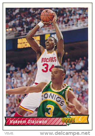 Basket NBA (1993), HAKEEM OLAJUWON, N° 168 (C), Houston Rockets, Upper Deck , Trading Cards... - 1990-1999