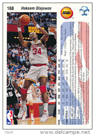 Basket NBA (1993), HAKEEM OLAJUWON, N° 168 (C), Houston Rockets, Upper Deck , Trading Cards... - 1990-1999