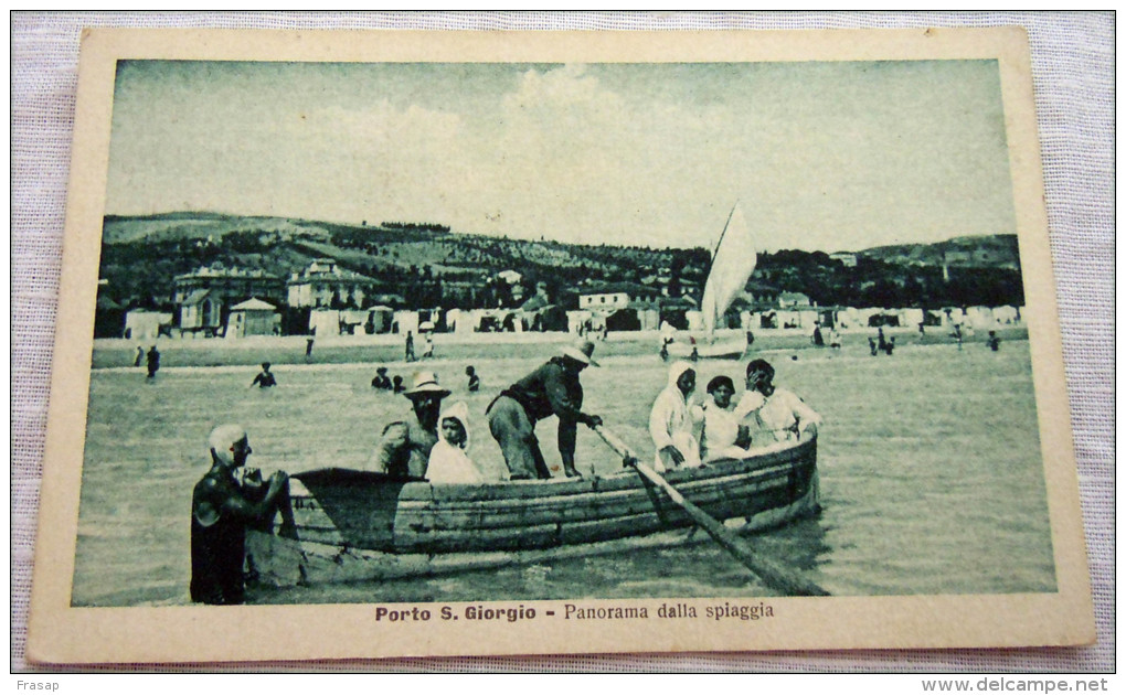 PORTO SAN GIORGI BAGNATI BIMBI BARCHE ANIMATA E RARA 1924 - Fermo