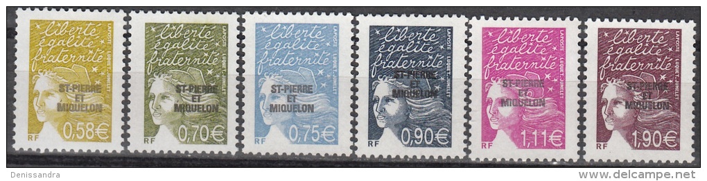 Saint-Pierre & Miquelon 2003 Yvert 800 - 805 Neuf ** Cote (2015) 24.00 Euro Marianne Du 14 Juillet - Neufs