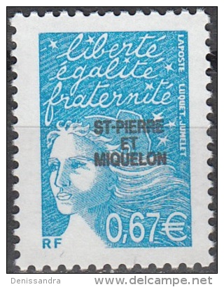 Saint-Pierre & Miquelon 2002 Yvert 768 Neuf ** Cote (2015) 2.80 Euro Marianne Du 14 Juillet - Neufs