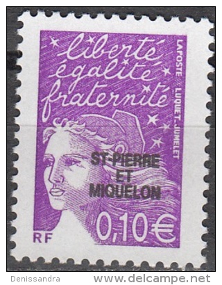 Saint-Pierre & Miquelon 2002 Yvert 761 Neuf ** Cote (2015) 0.40 Euro Marianne Du 14 Juillet - Neufs