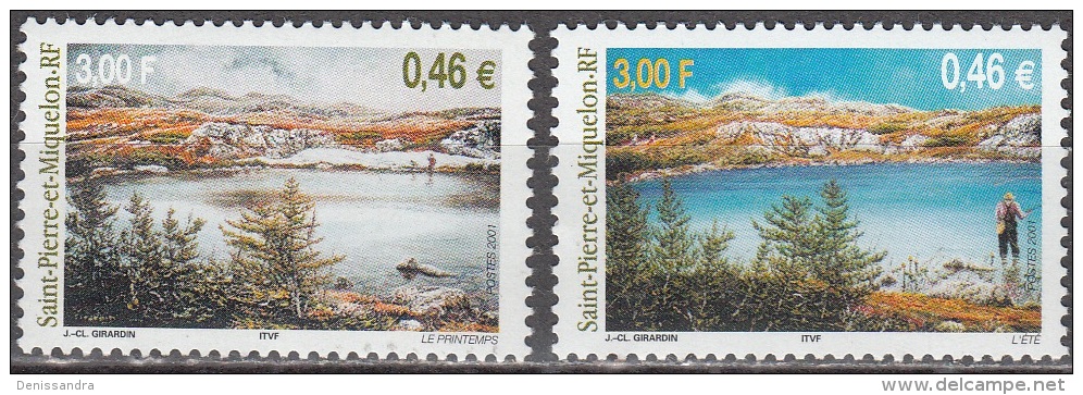 Saint-Pierre & Miquelon 2001 Yvert 754 - 755 Neuf ** Cote (2015) 4.00 Euro Saisons Printemps Et été - Unused Stamps