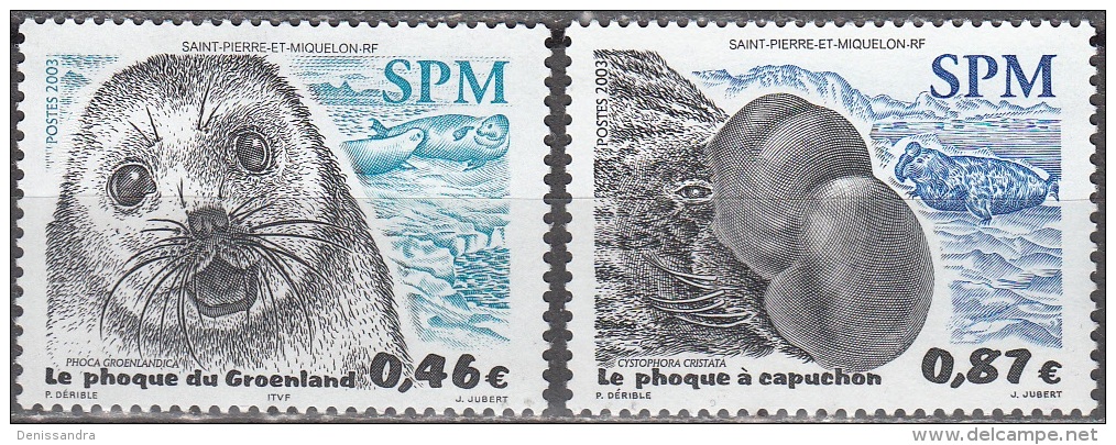 Saint-Pierre & Miquelon 2003 Yvert 789 - 790 Neuf ** Cote (2015) 5.60 Euro Phoques - Unused Stamps