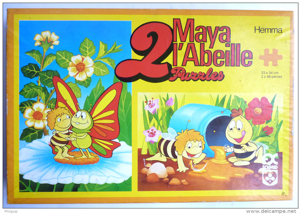 RARE Double Puzzle HEMMA 1978 - MAYA L'ABEILLE - SCHMID - Puzzles