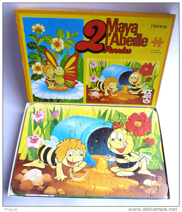 RARE Double Puzzle HEMMA 1978 - MAYA L'ABEILLE - SCHMID - Puzzels