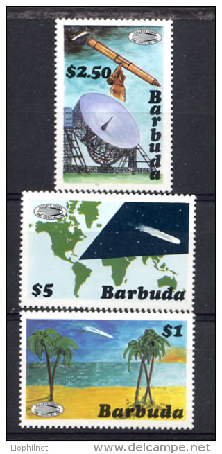 BARBUDA 1986, PASSAGE COMETE HALLEY, 3 Valeurs, Neufs / Mint. Ref150 - Sud America