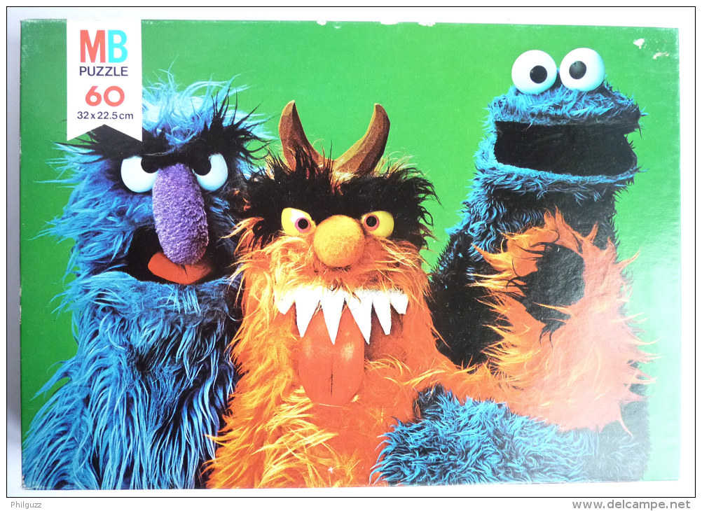 Puzzle MB 1978 - SESAME STREET - 3 MONSTRES 60 Pièces - Puzzles