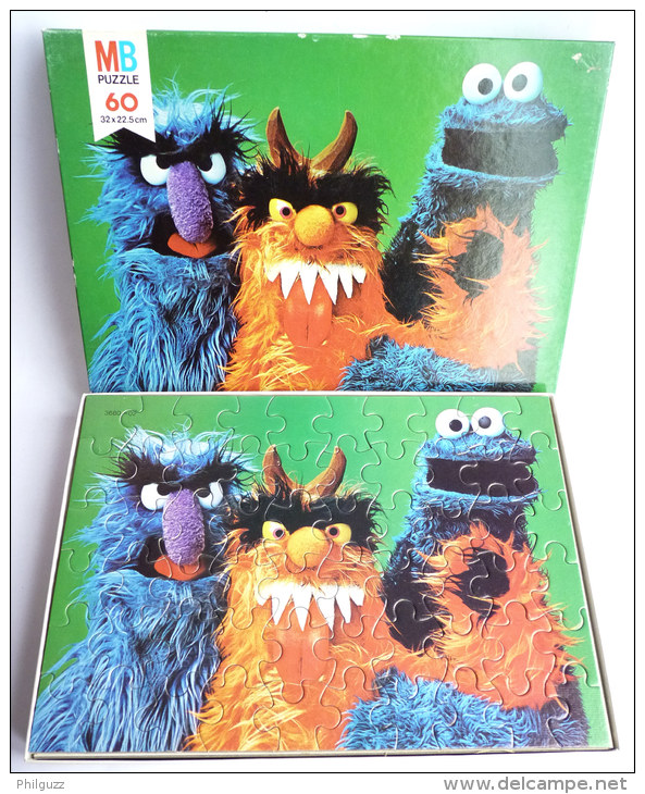 Puzzle MB 1978 - SESAME STREET - 3 MONSTRES 60 Pièces - Puzzels