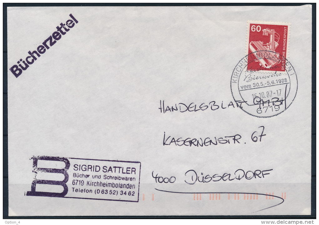 Germany Deutschland Kirchheimbolanden Special Postmark Beer Sonderstempel Bier °BL1007 - Biere