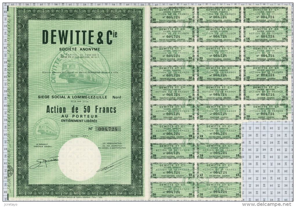 Dewitte Et Cie à Lomme Lez Lille, K De 1 050 000 Frs - Ferrocarril & Tranvías