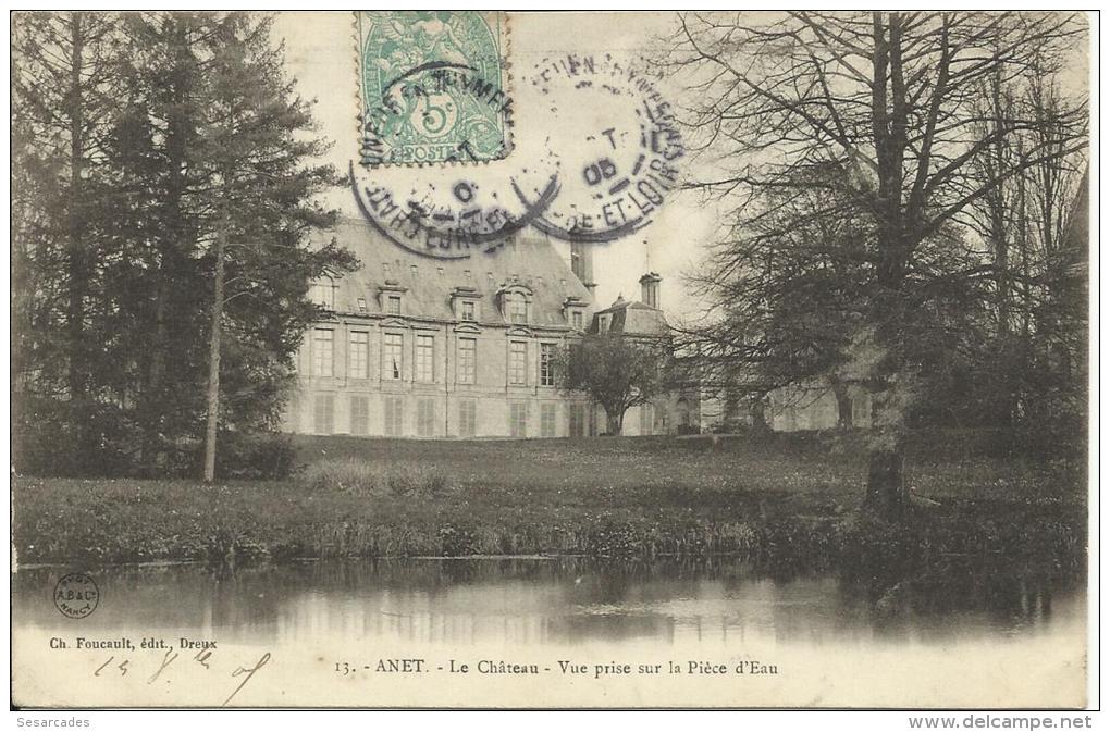 ANET, LE CHATEAU, VUE PRISE SUR LA PIÈCE D'EAU - Anet