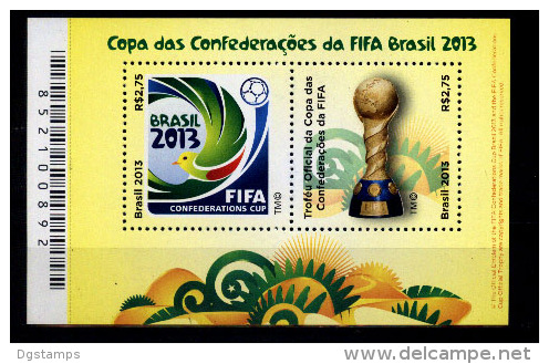 Brasil 2013 ** BF Copa Confederaciones FIFA. Logo Y Trofeo.  See Description. - Blocs-feuillets