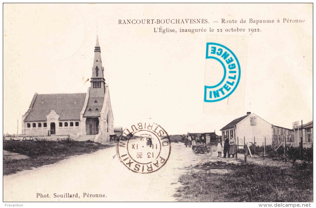 RANCOURT-BOUCHAVESNES - Route De BAPAUME à PERONNE - L'Eglise, Inaugurée Le 22 Octobre 1922 - Combles