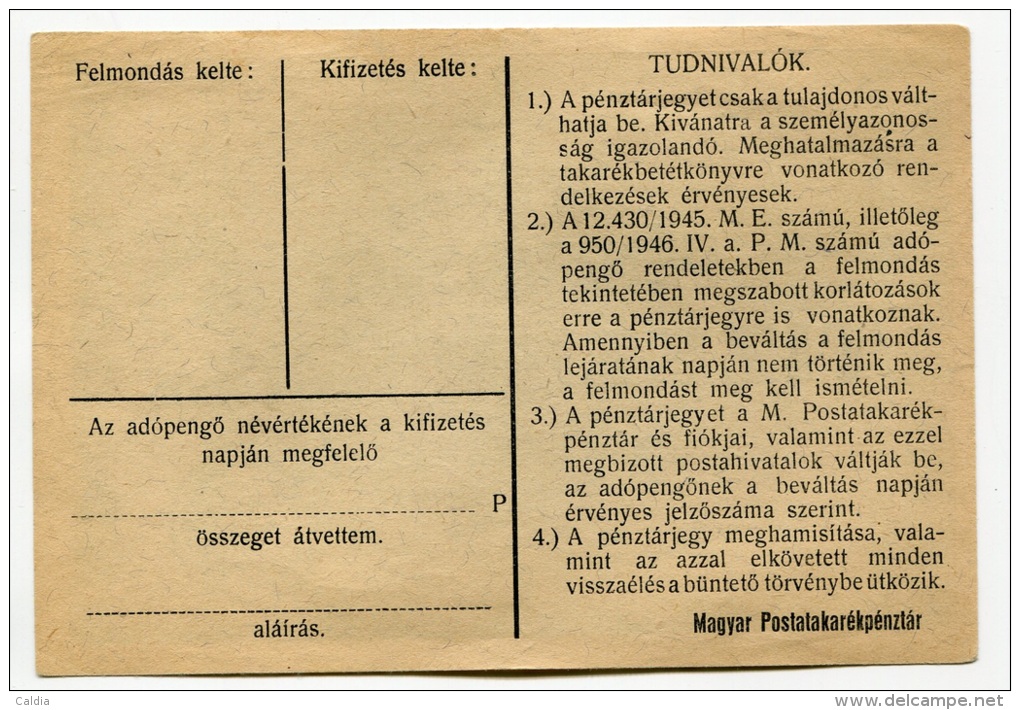 Hongrie Hungary Ungarn 10.000 AdoPengorol 1946 "" MASRA  AT  NEM  RUHAZHATO "" RARE # 2 - Ungheria