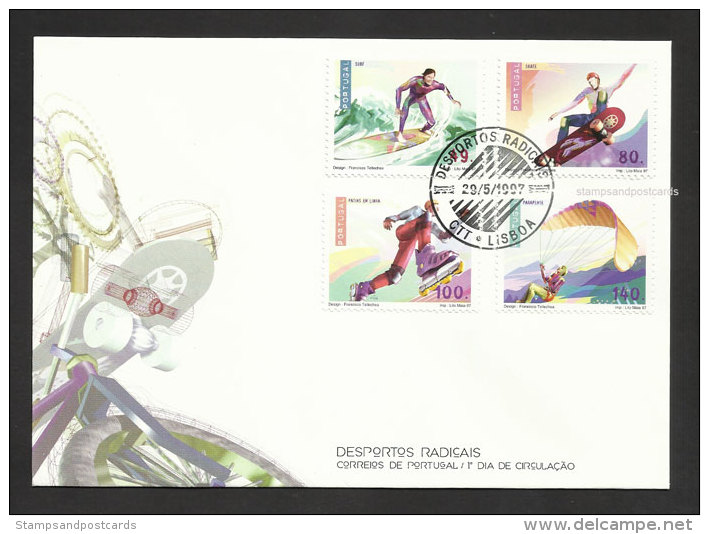 Portugal Surf Skateboard Patins En Ligne Parapente 1997 FDC Extreme Sports Inline Skates Paragliding - Skateboard