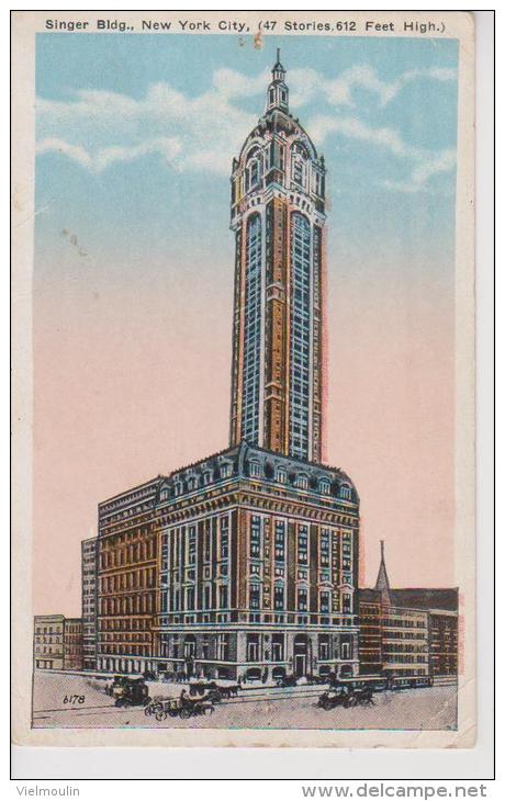 ETATS UNIS D´AMERIQUE NEW YORK HOTEL VANDERBILT ET SINGER BLDG. LOT DE 2 BELLE CARTE RARE !!! - Bar, Alberghi & Ristoranti