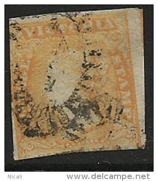 VICTORIA 1854 6d Orange-yellow QV SG 32b U PA44 - Oblitérés