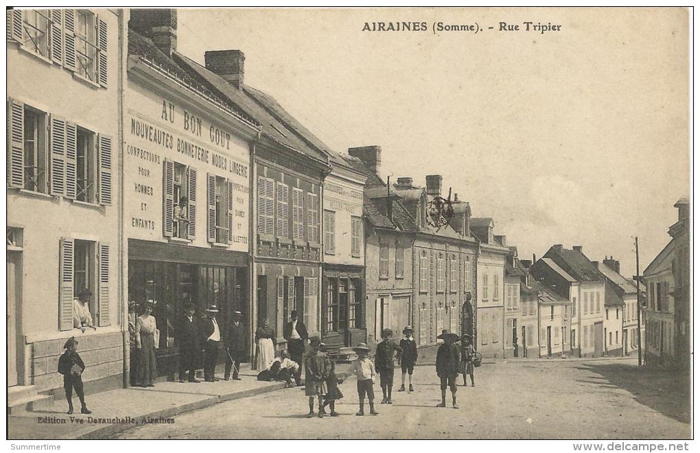 AIRAINES  -  Rue  Tripier  /  Animée  Magasin  " Au Bon Gout "  Bonneterie Modes - Other & Unclassified